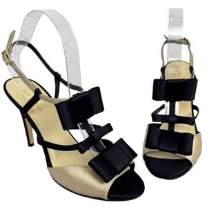 Kate Spade Black and Tan Bow Heels